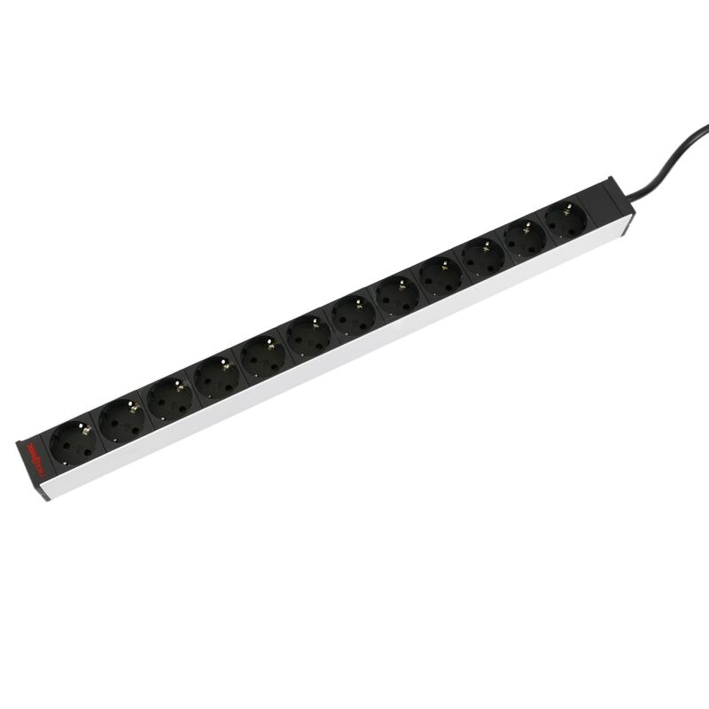 Rack mount pdu Power Distribution Unit 19 1U 12 schuko Power Strip aluminum vertical - Rackmatic