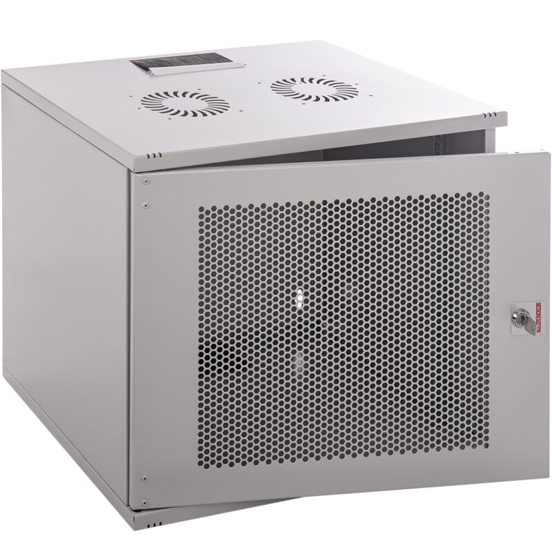 RackMatic - Rack19 mural 09U F400 RackMatic SOHORack DIY blanc Perforé