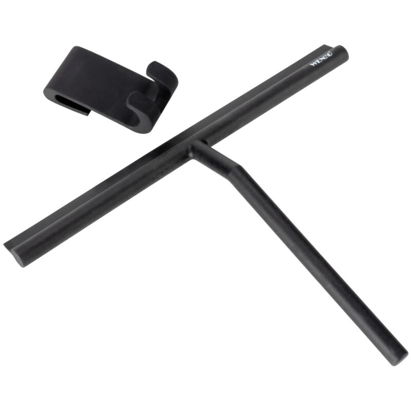 Wenko - Raclette salle de bain Mola xxl extra large pour cabines de douche, miroirs et carrelages, inox enrobé silicone, crochet parois de