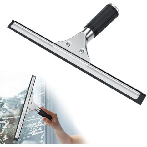 Raclette à vitre Professionnelle, Raclette Vitre en Acier Inoxydable avec Lame de 35 cm, pour Nettoyer et Sécher le Verre, le Carrelage, les Fenêtres, la Salle de Bain, pour éliminer Toute Trace D’eau