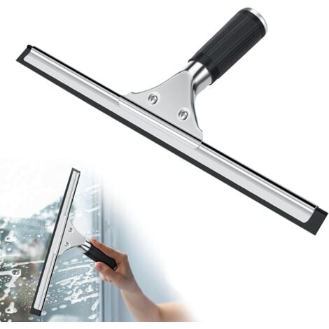 Raclette à vitre Professionnelle, Raclette Vitre en Acier Inoxydable, pour Nettoyer et Sécher le Verre, le Carrelage, la Salle de Bain