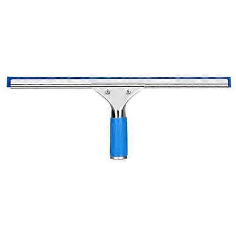 Raclette à vitres professionnelle avec lèvre en caoutchouc et long manche, pour salle de bain et douche, outil de nettoyage de vitres bleu