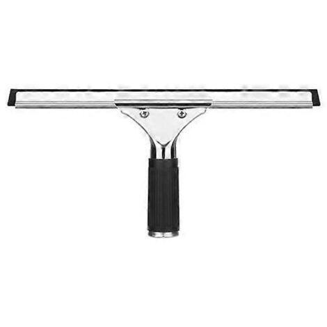 Raclette à vitres professionnelle avec lèvre en caoutchouc et long manche, pour salle de bain et douche, outil de nettoyage de vitres noir