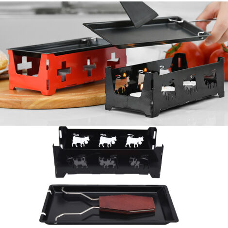 Raclette Cheese Melter Grill Mini avec Black Handle Rectangular Bakeware Cheese Baking Tool