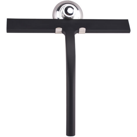 Raclette de douche avec support à ventouse - 23 cm Noir - Carré pour fenêtre