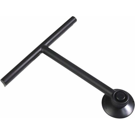 Raclette de Douche avec Support Ventouse - Noir - raclette de vitre pour Salle de Bain - Silicone INOX vitres Crochet Inclus Accessoires de Douche matériel de Nettoyage ménage