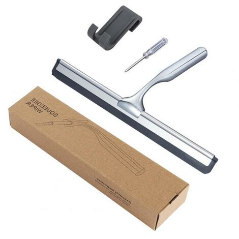 Raclette de douche en aluminium, nettoyeur de vitres, essuie-glace, grattoir en Silicone, support de crochet de brosse, poignée de salle de bain, grattoir en verre,D
