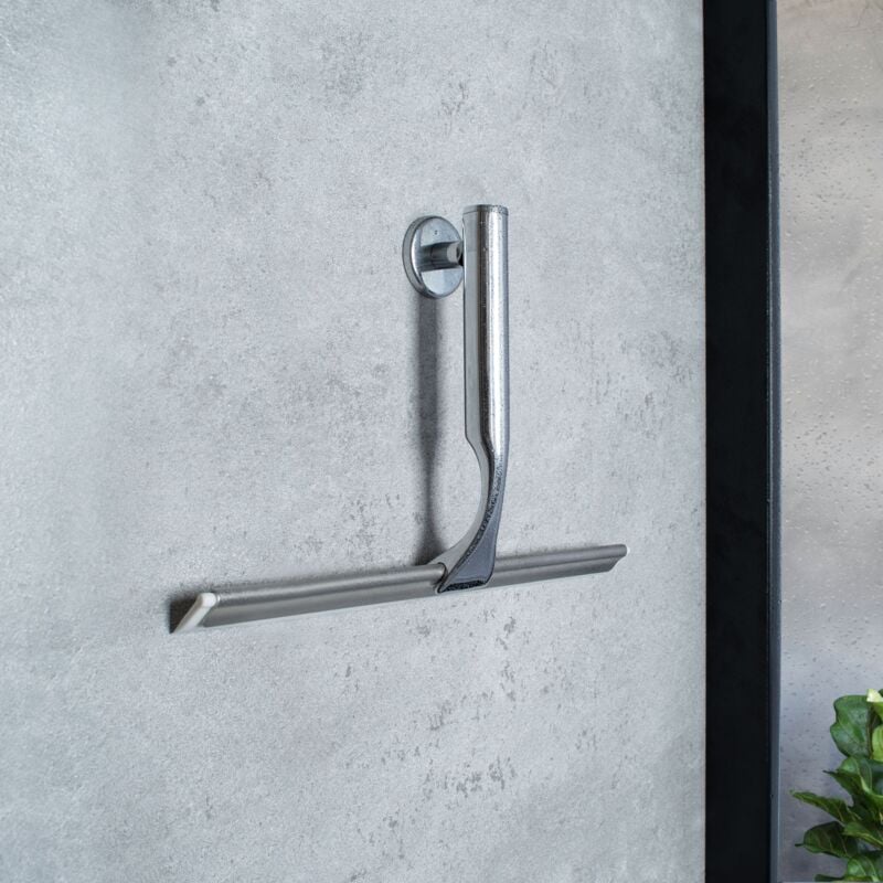 Raclette de douche en laiton chromé, fixation sans percer, 27 cm Schulte