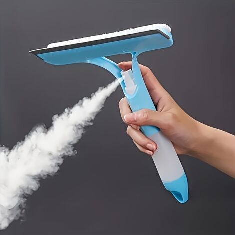 Raclette de douche en silicone 3 en 1, nettoyant pour vitres multifonctionnel, convient aux fenêtres, miroirs et surfaces vitrées.