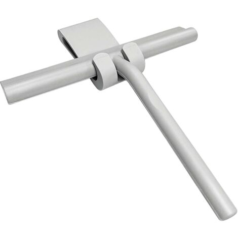 Raclette de douche, essuie-vitres avec crochet, pour fenêtres, miroirs, carrelage, 20 cm, gris