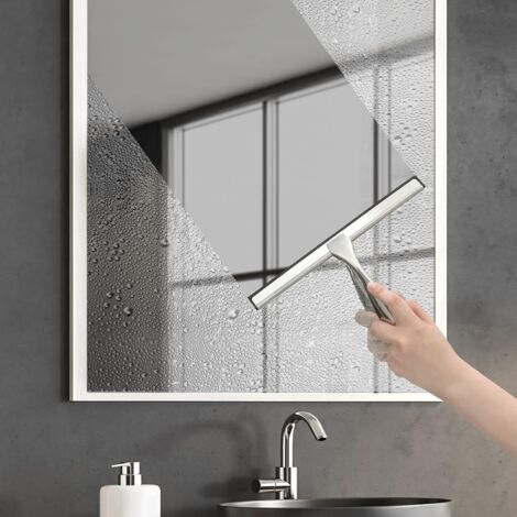 Raclette de douche multifonction, pour portes de douche, salle de bain, fenêtres et vitres de voiture - en acier inoxydable, 25,4 cm.