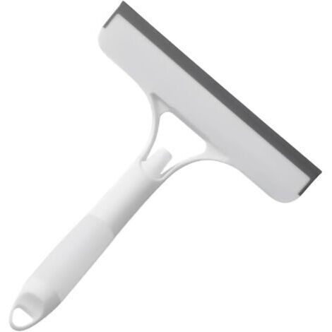 Raclette de Douche, Raclette avec Support en Silicone Raclette Douche avec Noyau Acier Inoxy pour Salle de Bain, Verre, Porte de Douche, Raclette Vitre pour Fenêtre Voiture (blanc)