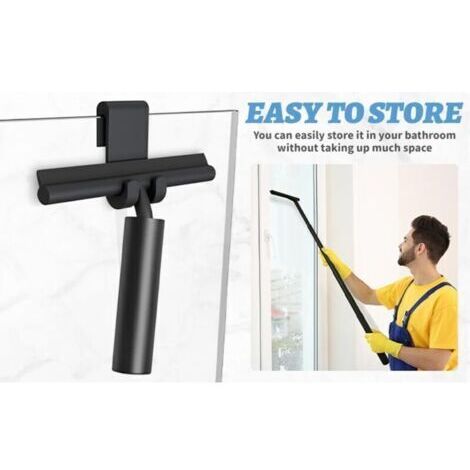Raclette de douche, raclette de sol avec manche télescopique, raclette de douche multifonctionnelle, raclette de sol efficace avec crochets pour la maison