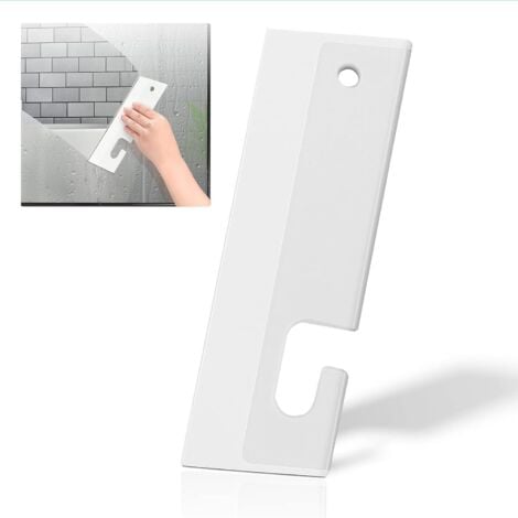 Raclette de Douche, raclette pour vitres de Voiture, Petite raclette pour Portes en Verre de Douche, fenêtres de Voiture, lavabo, comptoir de Cuisine, évier, etc. (Blanc)