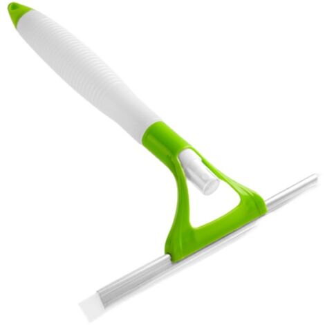 Raclette De Douche, Vitre Raclette, Raclette de Douche en Silicone avec Bouteille de Pulvérisation Matériel de Nettoyage Ménage, pour Miroir, Nettoyage en Verre (Plastique, Vert, 26cm)