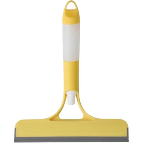 Raclette de fenêtre de douche, essuie-glace de nettoyage par pulvérisation, grattoir compact avec silicone remplaçable et poignée ergonomique, nettoyant polyvalent avec buse de pulvérisation intégrée,