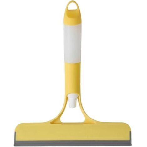 Raclette de fenêtre de douche, essuie-glace de nettoyage par pulvérisation, grattoir compact avec silicone remplaçable et poignée ergonomique, nettoyant polyvalent avec buse de pulvérisation intégrée,