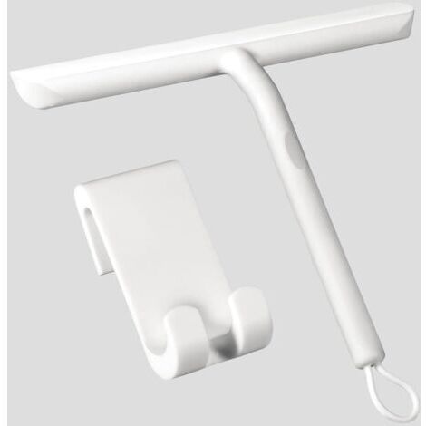 Raclette Douche, Raclette de Douche Nettoyage Sans Traces Pour Porte en Verre,Raclette Salle de Bain avec Support-21cm Blanc,Raclette Silicone pour Porte de Douche,Vitre de Voiture,Miroir etc