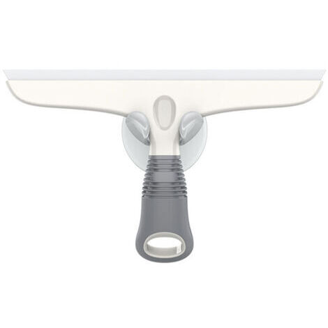 Raclette en Silicone avec Support Ventouse, Raclette Polyvalente pour Vitre, Pare-Brise de Voiture, Fenêtre, Porte de Douche, Salle de Bain, Raclette Tout Usage, Blanc et Gris