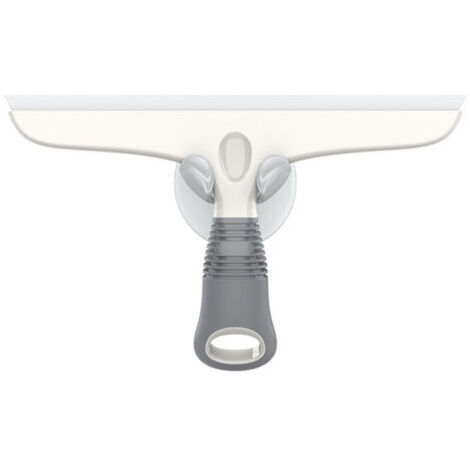 Raclette en Silicone avec Support Ventouse, Raclette Polyvalente pour Vitre, Pare-Brise de Voiture, Fenêtre, Porte de Douche, Salle de Bain, Raclette Tout Usage, Blanc et Gris