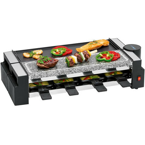 Raclette gril avec pierre chaude 8 personnes Clatronic RG 3678 Noir