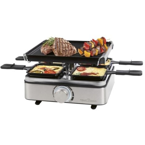 PROFI COOK Raclette grill 4 personnes Acier inoxydable Proficook PC-RG1301-Inox