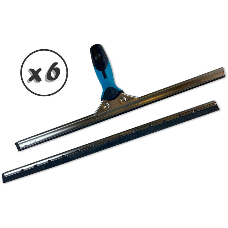 Kibros - Raclette lave-vitre en inox Moerman Qualité hyper-pro - Quantité x 6 - Longueur 45 cm