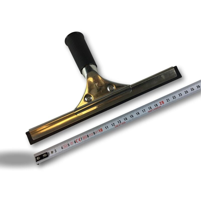 Kibros - Raclette lave vitre inoxydable 25-35-45 cm Lame caoutchouc amovible - a l'unité - Kit 3 raclettes