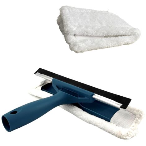 Raclette lave-vitres double utilisation avec 2 housses en microfibres  Raclette Vitre pour Salle de Bain, Voiture ✨ Fabriqué en 100% polyester (Raclette + 2 housses)