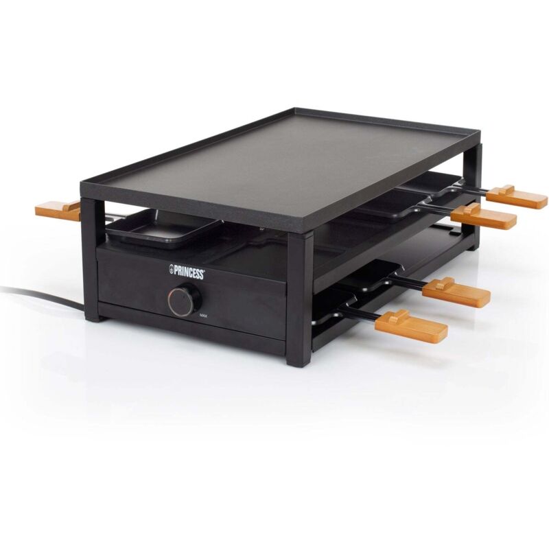 Raclette 162655 raclette en acier noir pour 8 personnes