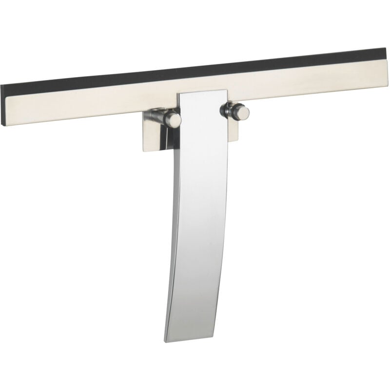 Wenko - Raclette salle de bain, raclette de douche, Gela, Zinc inoxydable, 24x16 cm, Brillant