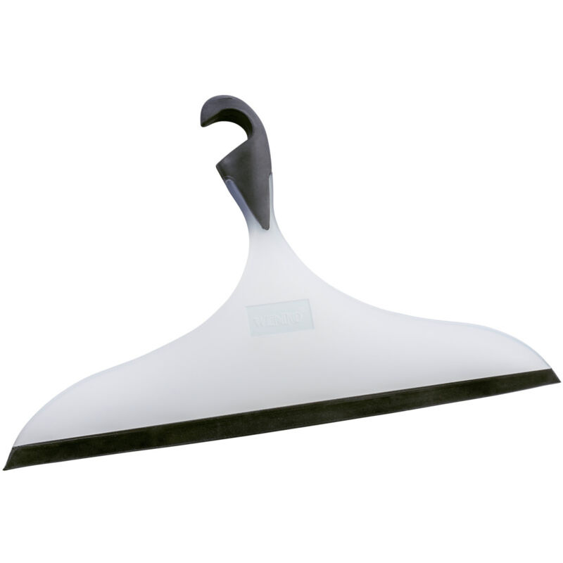 Wenko - Raclette de douche xxl, raclette salle de bain Loano, avec crochet de suspension, Lot de 2, Plastique, L34x21 cm, noir - blanc