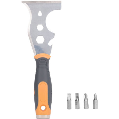 Racloir Multifonction 16 en 1 Lame Acier Inoxydable Grattoir Peinture Outil Bricolage