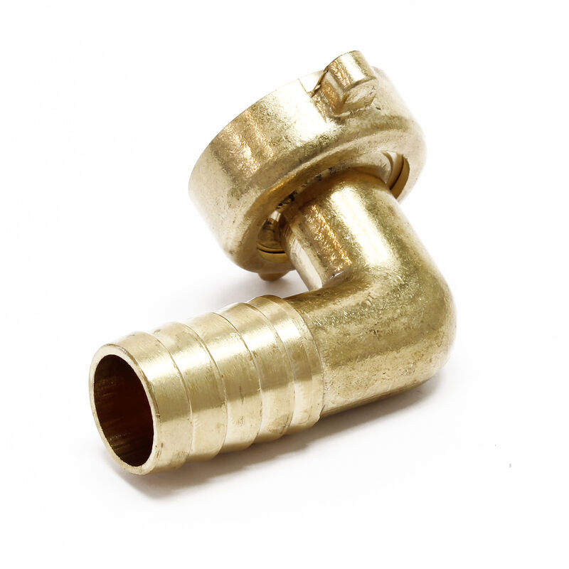 

Racor codo 2/3 tuerca de unión rosca hembra 30,93mm (1') a conector de manguera 19mm (3/4')