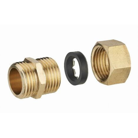 Racor de latón con junta mixta macho M3/8 (12x17) para tubo de cobre NOYON & THIEBAULT - Ø 14 mm - 412G-1214L1
