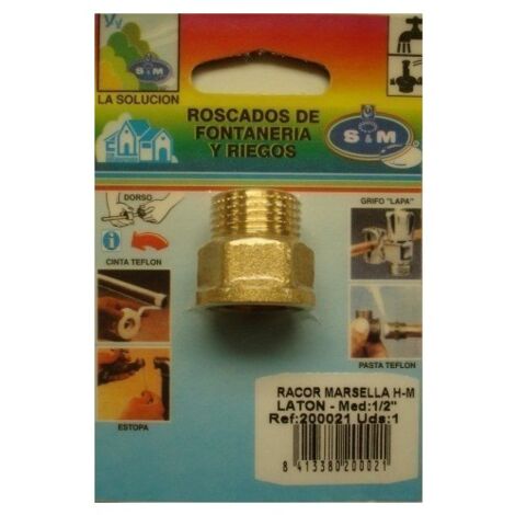 Racor Fontanero H-M 1/2" Laton Marsella S M