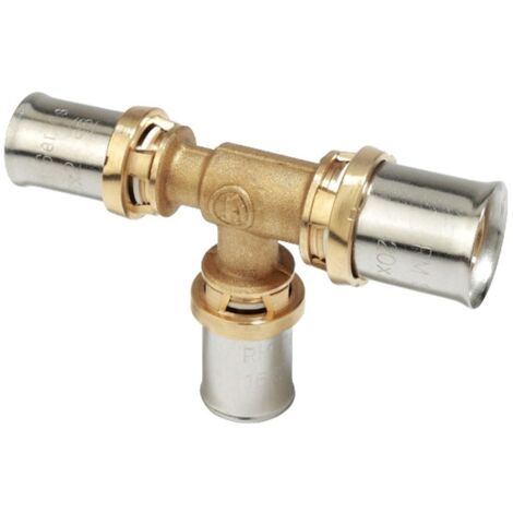 Racor Giacomini en T reducido a prensar 32/3X20/2X26/3 RM151Y095