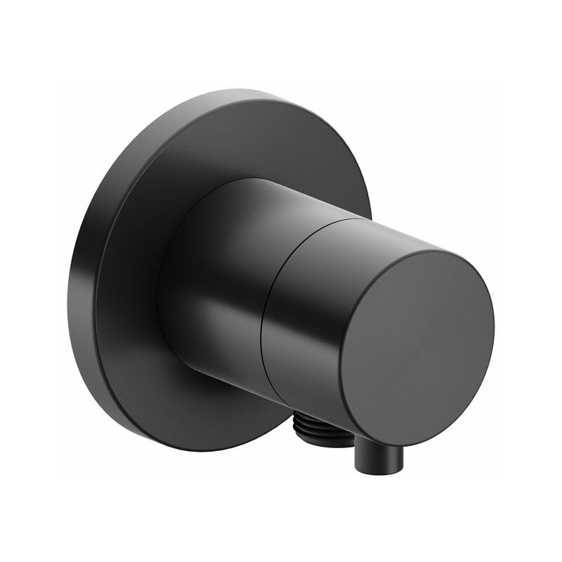 

Racor Keuco IXMO 59556, válvula conmutadora de 2 vías con conexión para manguera empotrada, roseta redonda, maneta Comfort, color: Negro cromo
