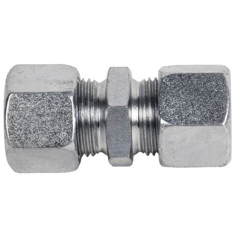 Racor Metálico Recto con anillos de cierre                 Tubo 12mm - Rosca 18 x 1.5