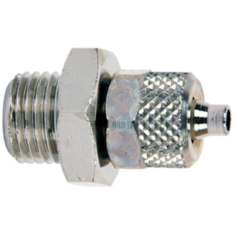Racor metálico recto cónico macho con rosca métrica                 Tubo 5/3 - Rosca M-6