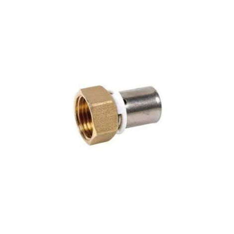 Racor multicapa de latón con tuerca giratoria hembra 20x27/20mm, sin plomo