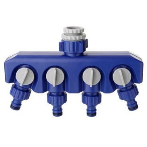 Racord TATAY hembra 4 vias con conector directo a grifo y reductor de 1/2" a 3/4" y regulador de caudal