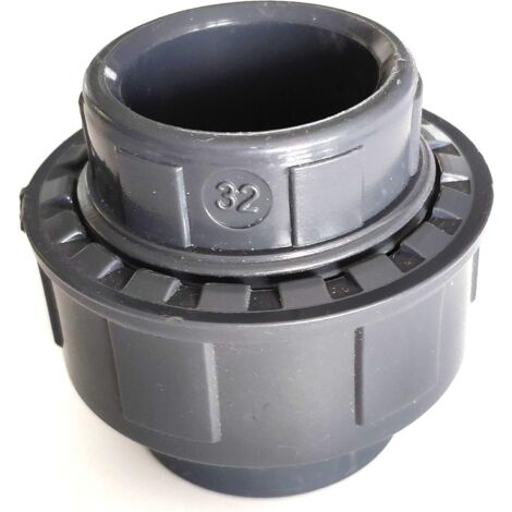 Racord Union 3 pièces  32 mm intérieur à coller des 2 côtés PVC pression PN16  32mm FF Femelle Femelle