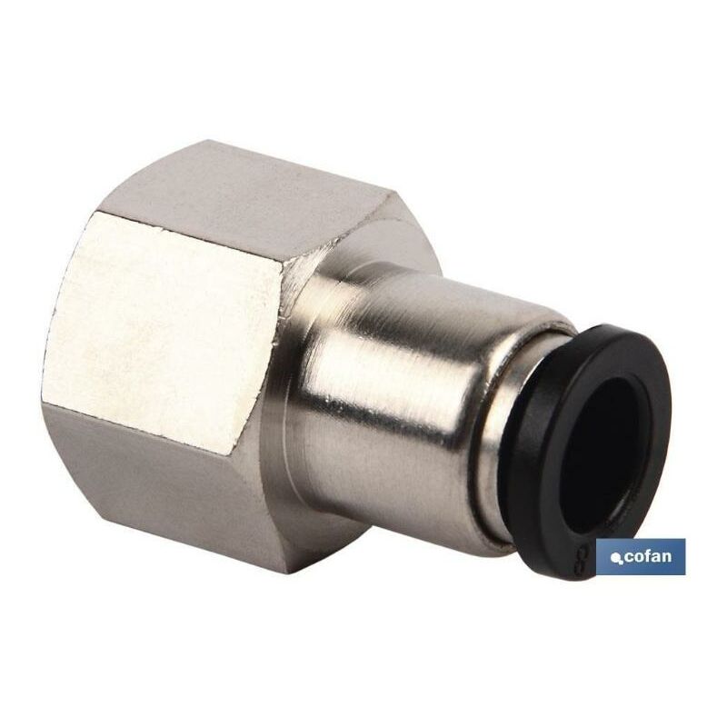 Racor recto rosca hembra t-14 r-3/8 , Racores rectos rosca hembra plástico recuperables de conexión instantánea para tubos desde 4mm hasta 12mm de