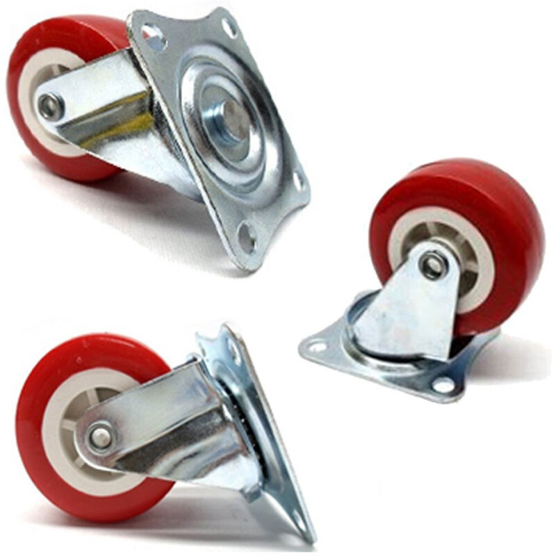 Image of Trade Shop - RUOTA MIT PIASTRA GIREVO FÜR DIAMETRO SEDIA 5CM 50 MM NEUE PLASTIK -