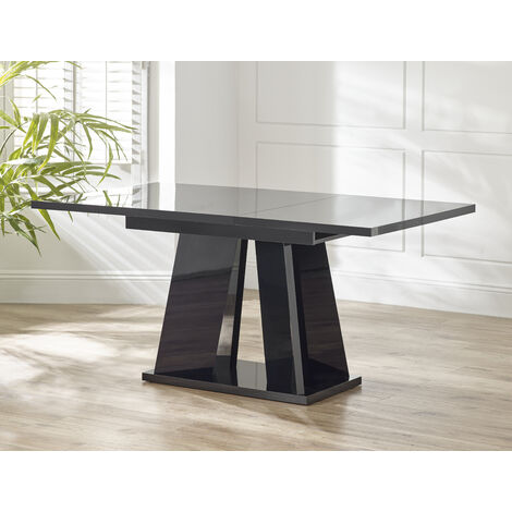 BO LIVING Rada Extn Table w/ Altar Base, Acrylic PB - Black High Gloss