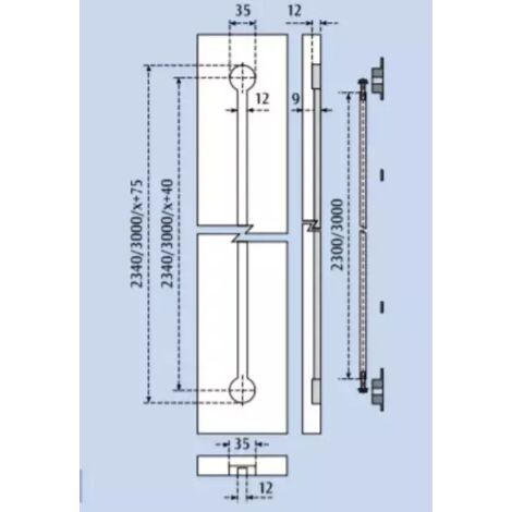 RADDRIZZA ANTE SLIDING MOD.APE con ASTA Mt.3 ARGENTO