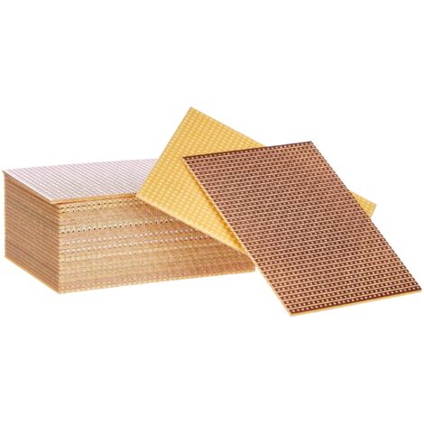 Rademacher 710-2 - Scheda a griglia a strisce (25 pz.), carta rigida 75 x 100 mm, dimensione griglia 2,54 mm, 39 corsie per circuiti, rivestimento in rame su un lato 35 µm, bordo 1,6 mm di spessore