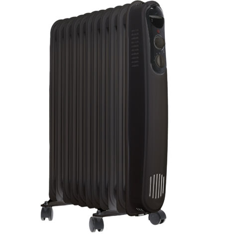 Radiador aceite 11 elementos 2500w negro