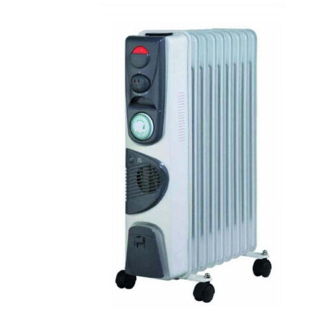 Radiador Aceite 2300w 11 Elementos, Doble Interruptor, Programador y Convector
